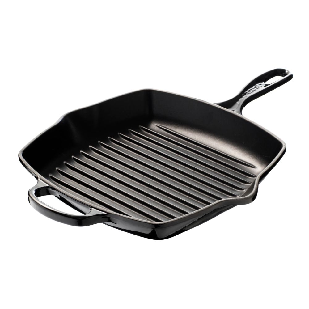 Kvadratisk grillpanna i gjutjärn från Le Creuset Signature i färgen black på 26 cm.