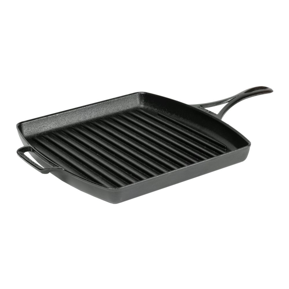 Grillpanna i lättgjutjärn från Lodge Blacklock på 30x30 cm (12x12 in).