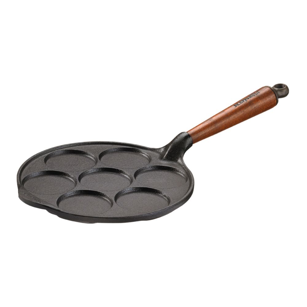 Plättpanna i gjutjärn från Skeppshult Traditional med trähandtag på 23 cm.